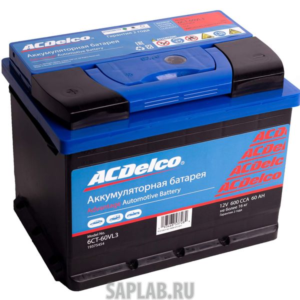 Купить запчасть ACDELCO - 19375454 Аккумулятор ACDelco 60 А/ч прямая L+ EN600 А 242x175x190 19375454
