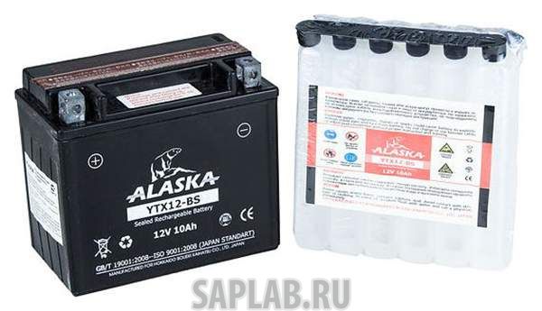 Купить запчасть ALASKA - YTX12BS Аккумулятор автомобильный  ALASKA YTX12-BS 10 Ач