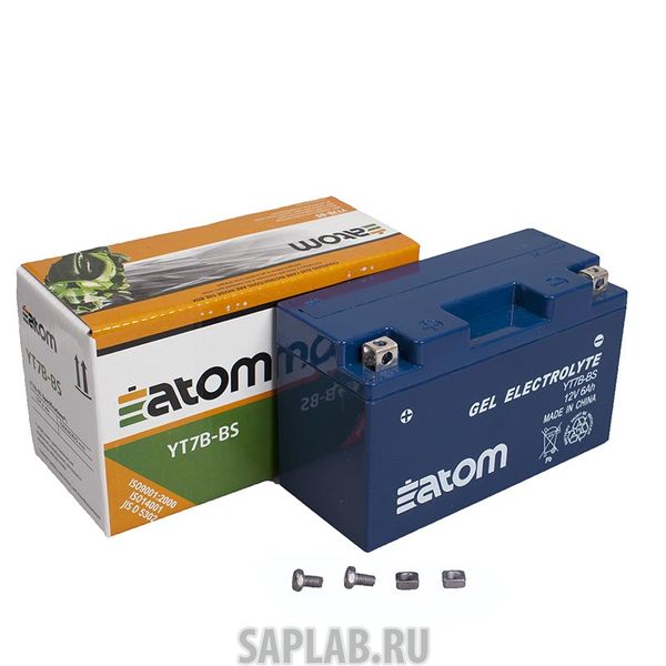 Купить запчасть ATOM - 2102069 Мото аккумулятор ATOM  YT7B-BS (YT7B-4) GEL гелевый