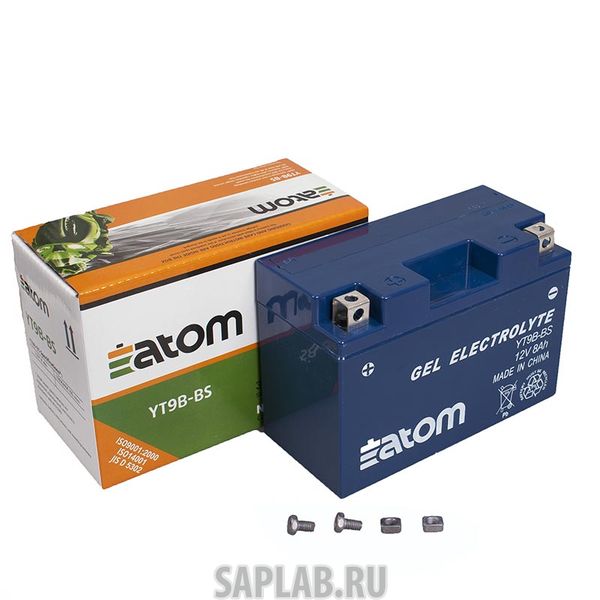Купить запчасть ATOM - 2102070 Мото аккумулятор ATOM  YT9B-BS (YT9B-4) GEL гелевый
