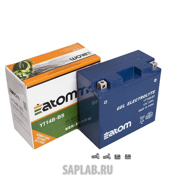 Купить запчасть ATOM - 2102072 Мото аккумулятор ATOM  YT14B-BS (YT14B-4) GEL гелевый