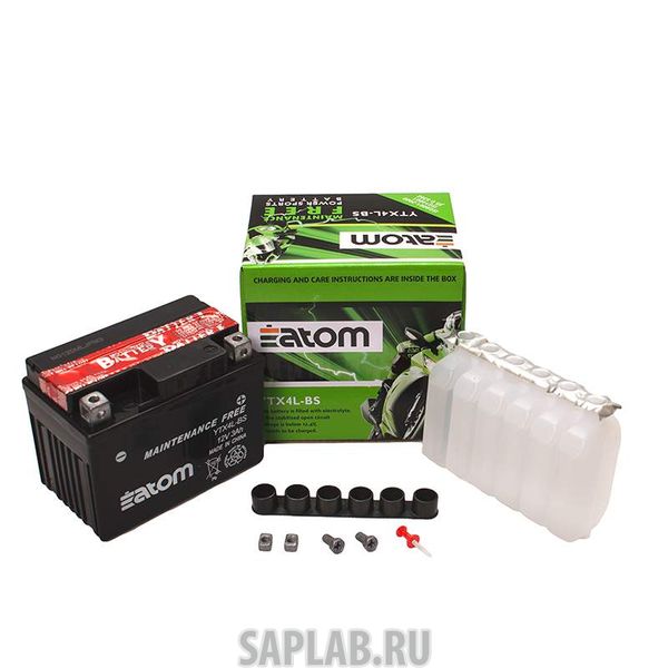 Купить запчасть ATOM - 2102175 Мото аккумулятор ATOM  YTX4L-BS MF