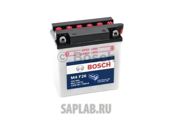 Купить запчасть BOSCH - 0092M4F260 Аккумулятор автомобильный BOSCH 0 092 M4F 260 9 Ач