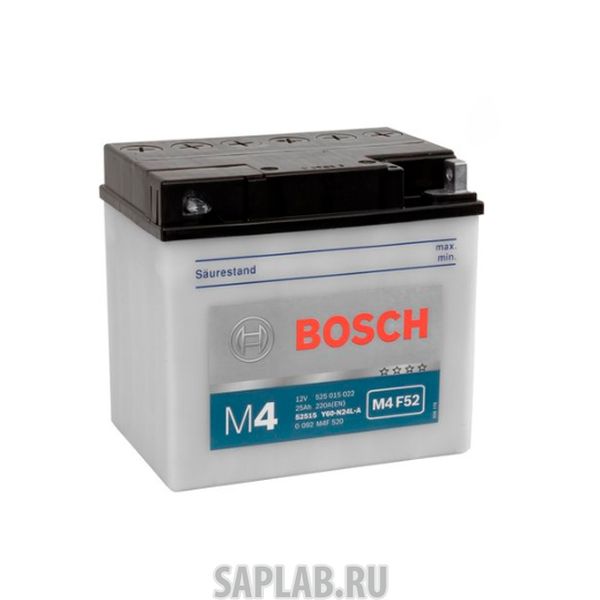 Купить запчасть BOSCH - 0092M4F520 Аккумулятор M4 F52 12v 25ah 220a 186x130x171 BOSCH 0092m4f520