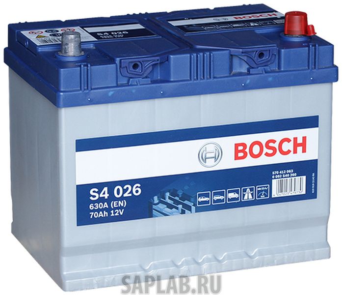 Купить запчасть BOSCH - 0570412063 Аккумулятор легковой BOSCH S40 260 S4 Азия (70Ач о/п) D26L 0570 412 063