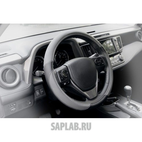 Купить запчасть KRAFT - KT800307 Оплетка, иск. кожа с перфорацией, серая/черная, 38 см / M