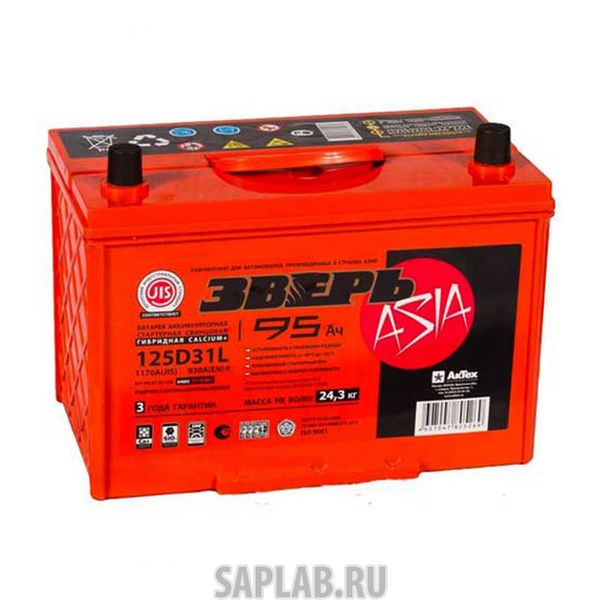 Купить запчасть ЗВЕРЬ - 6СТ950 Аккумулятор ЗВЕРЬ ASIA 95 А/ч обратная R+ EN 930A 306x175x225 6СТ-95LЗУ/125 D31L 6СТ-95.0
