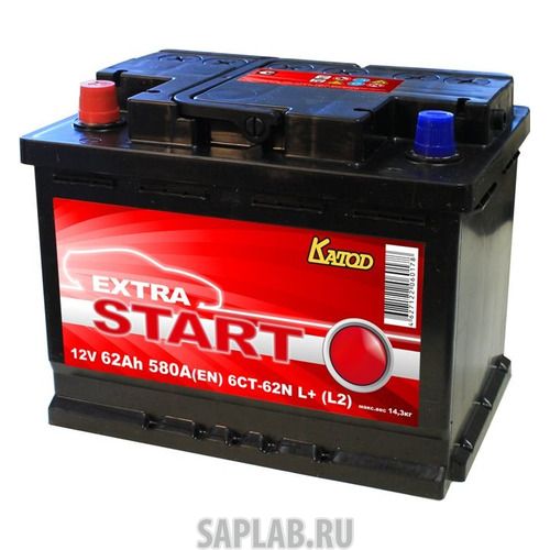 Купить запчасть КАТОД - 6СТ62NLL2 Аккумулятор автомобильный КАТОД EXTRA START Extra Start 62Ач 580A [6ст-62n l+ (l2)]