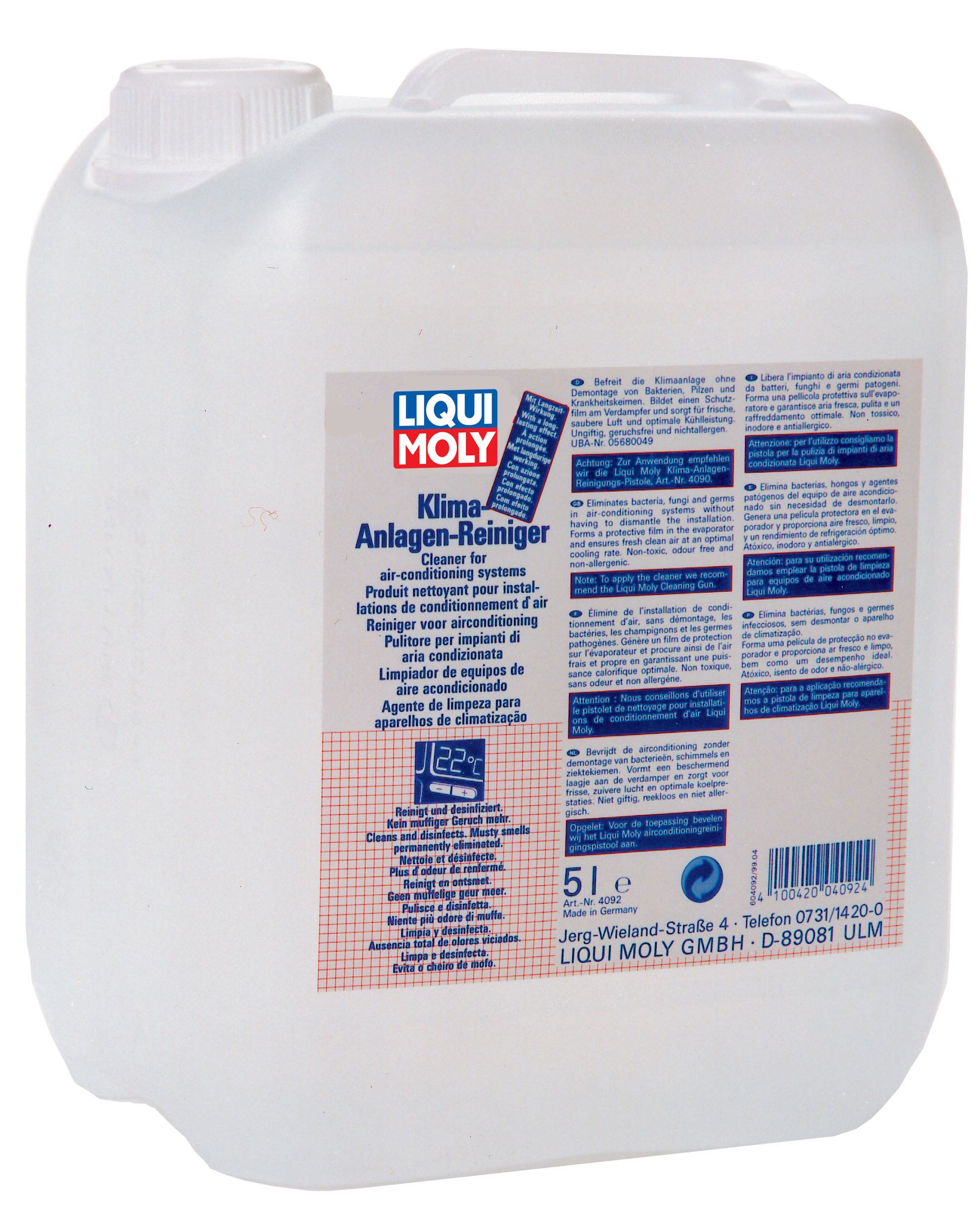 Купить запчасть LIQUI MOLY - 4092 Жидкость для очистки кондиционера Klima-Anlagen-Reiniger