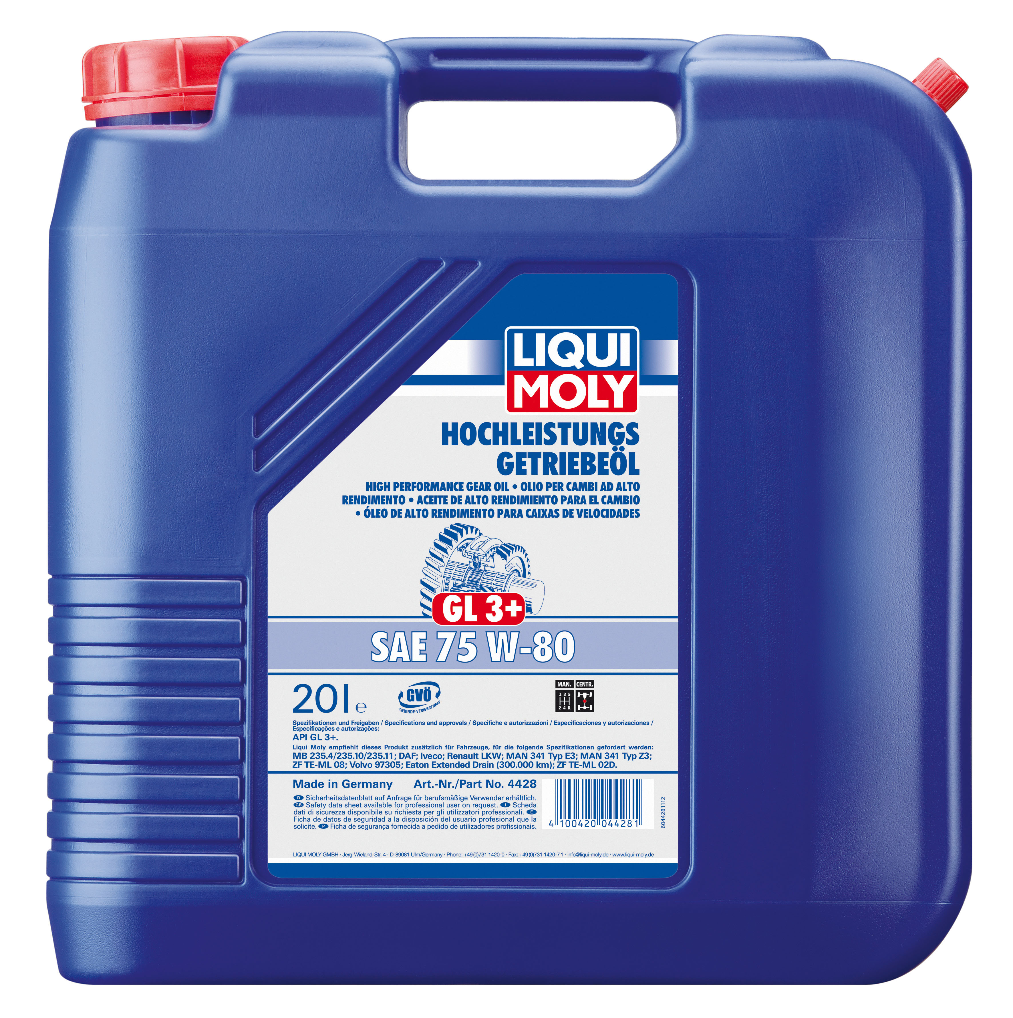 Купить запчасть LIQUI MOLY - 4428 Трансмиссионное масло  Hochleistungs-Getriebeoil  SAE 75W-80