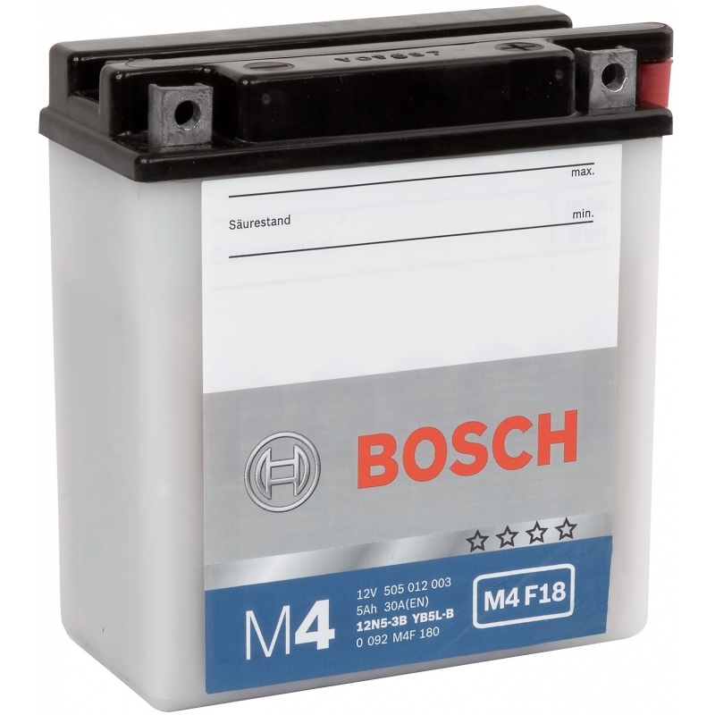 Купить запчасть BOSCH - 0092M4F180 Аккумулятор автомобильный BOSCH 0 092 M4F 180 5 Ач