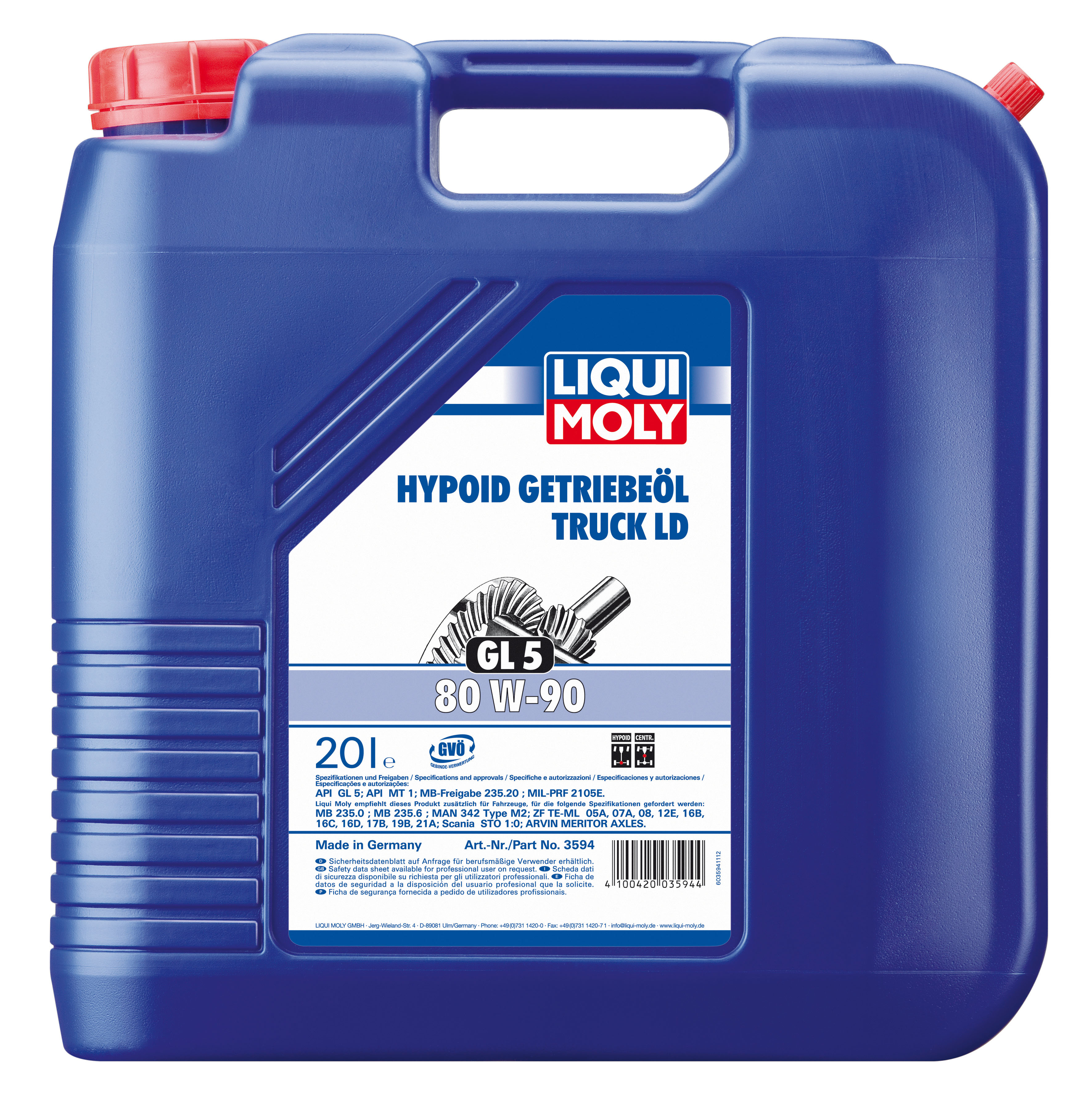 Купить запчасть LIQUI MOLY - 3594 Hypoid Getriebeoil Truck LD (GL-5)