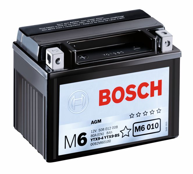 Купить запчасть BOSCH - 0092M60100 Аккумулятор автомобильный BOSCH Funstart AGM 0 092 M60 100 8 Ач